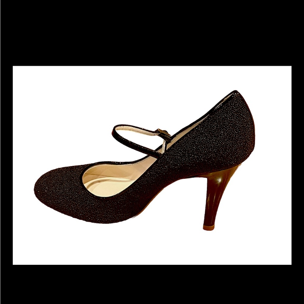 MARC JACOBS Sparkling Black Leather Stiletto Heels Size 8.5M - Picture 2 of 13